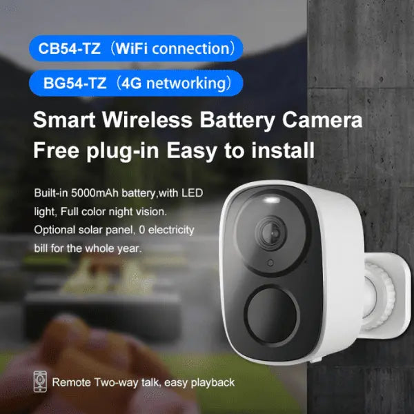 Solar Powered Security Camera CB54 with 5000mAh Battery, Free Cloud Storage