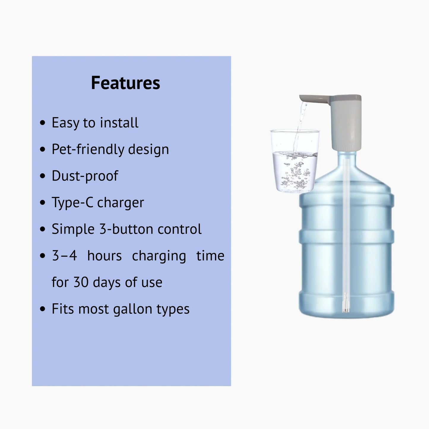 Automatic Portable Water Dispenser Pump – USB Rechargeable - Botora Hub
