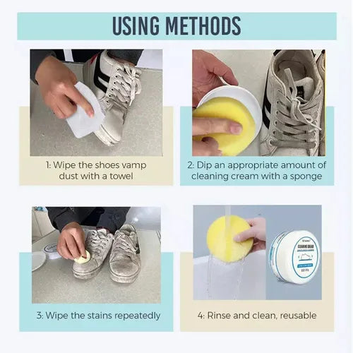 White Shoe Cleaner Foam Instant Sneaker Whitener & Stain Remover - Botora Hub