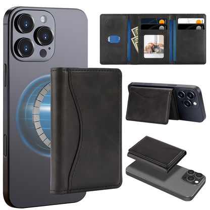 Magnetic Detachable Phone Wallet Synthetic Leather Card Holder for iPhone 12–17 Series