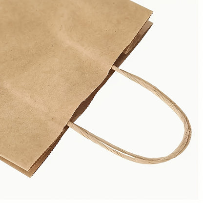 Brown Kraft Paper Gift Bags with Handles, Reusable Shopping, Lunch & Party Bags for Small Businesses and Events