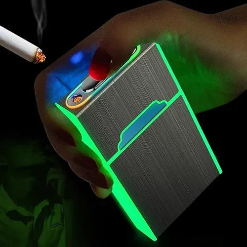 GlowTech Luminous Electronic Cigarette Case with Windproof Lighter, Cigarette Lighter - Botora Hub