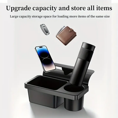 Car Door Side Organizer Portable Cup Holder, Phone Slot & Hanging Storage Rack