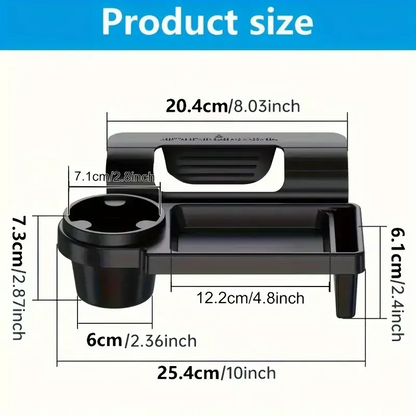 Car Door Side Organizer Portable Cup Holder, Phone Slot & Hanging Storage Rack