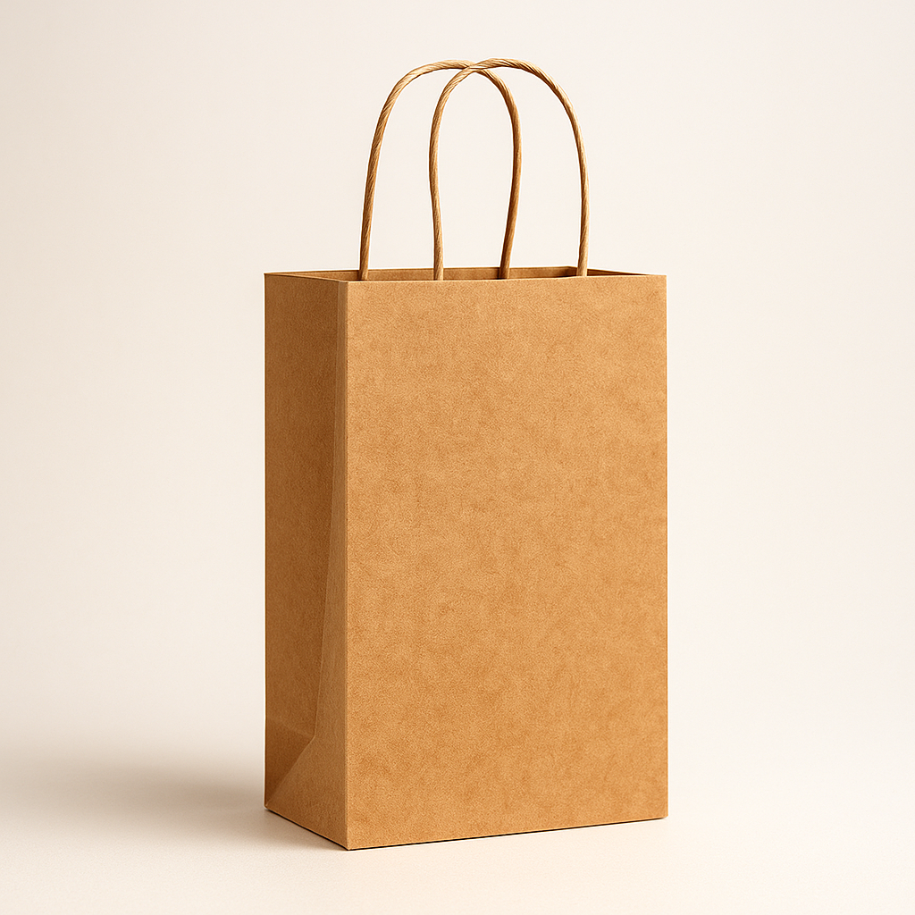 Brown Kraft Paper Gift Bags with Handles, Reusable Shopping, Lunch & Party Bags for Small Businesses and Events